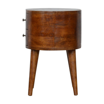 Chestnut Rounded Bedside Table - The Sturdy Wood Company