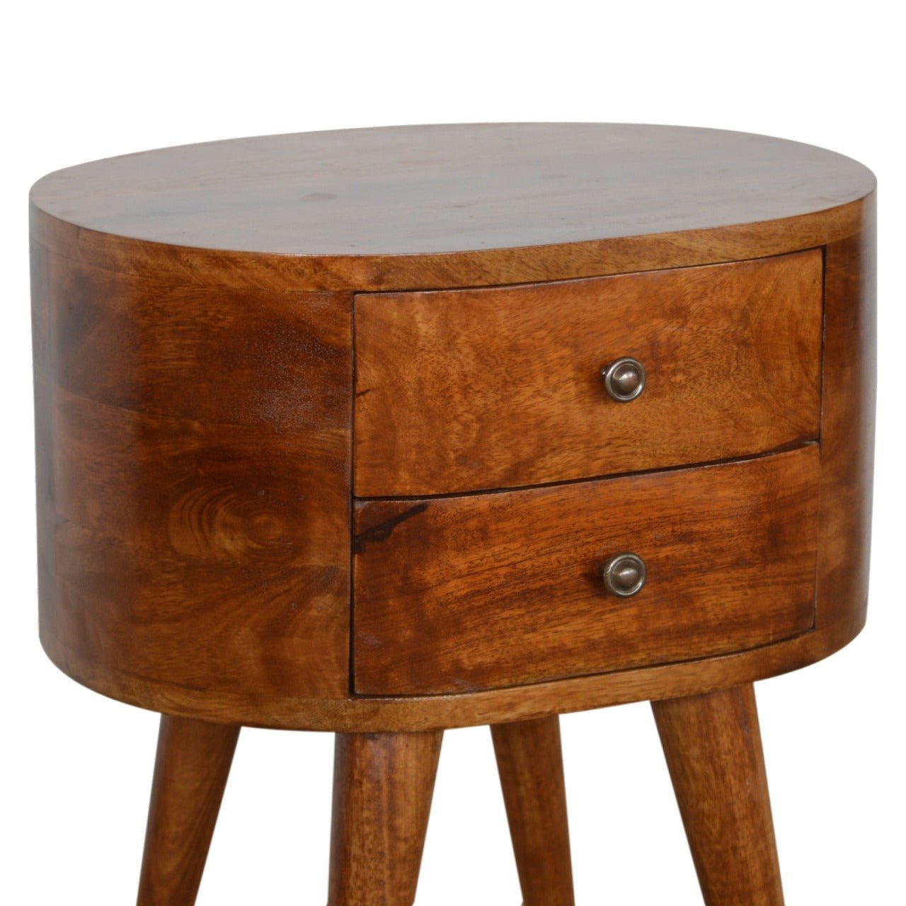 Chestnut Rounded Bedside Table - The Sturdy Wood Company