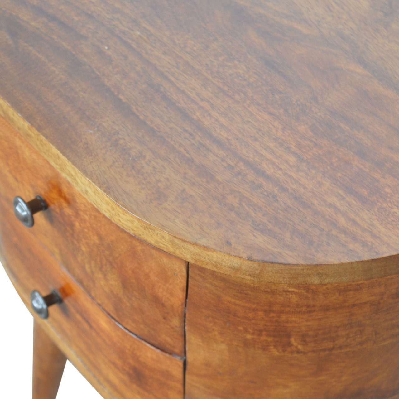 Chestnut Rounded Bedside Table - The Sturdy Wood Company