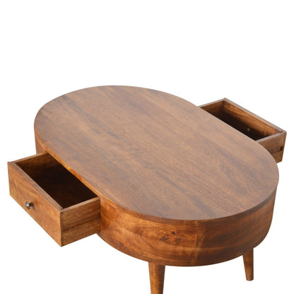 Chestnut Rounded Coffee Table - The Sturdy Wood Company