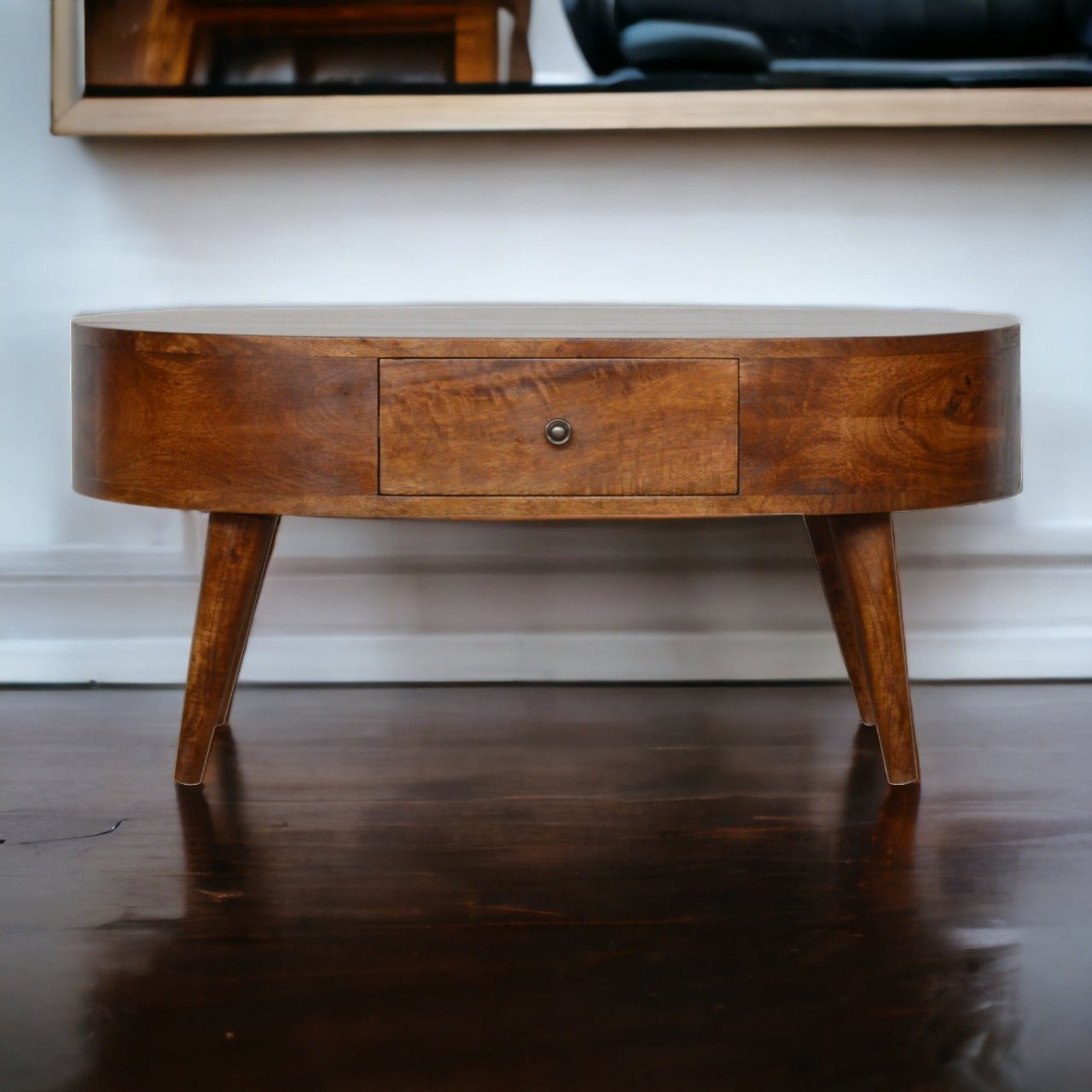 Chestnut Rounded Coffee Table - The Sturdy Wood Company