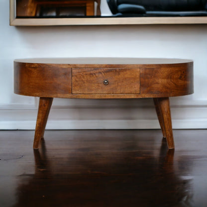 Chestnut Rounded Coffee Table - The Sturdy Wood Company