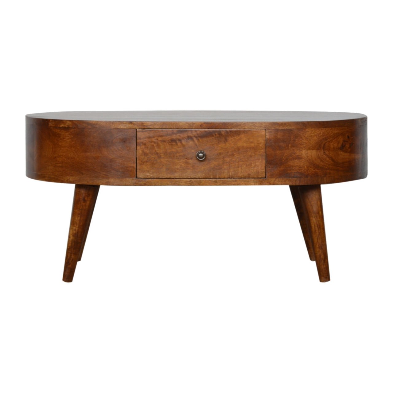 Chestnut Rounded Coffee Table - The Sturdy Wood Company