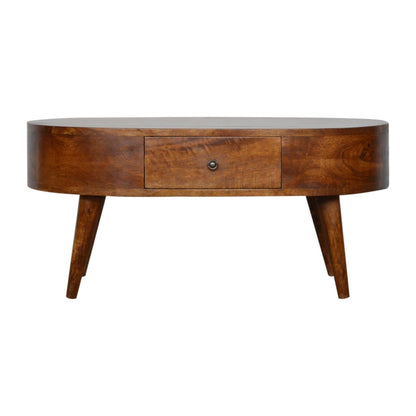 Chestnut Rounded Coffee Table - The Sturdy Wood Company