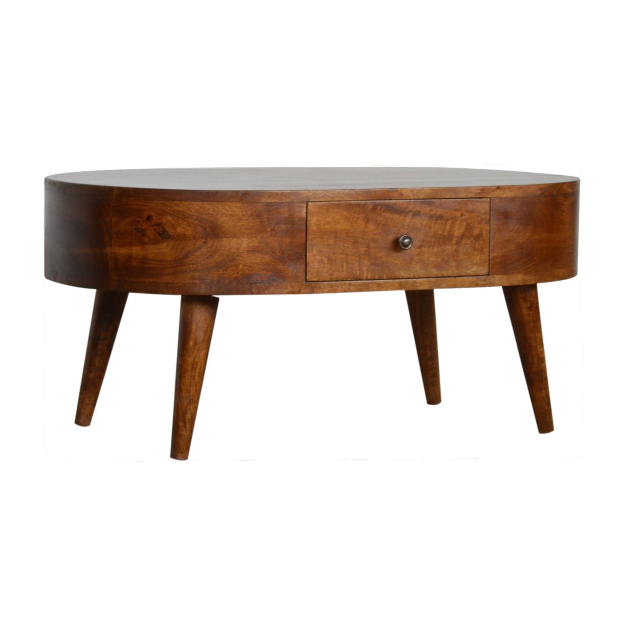 Chestnut Rounded Coffee Table - The Sturdy Wood Company