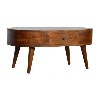 Chestnut Rounded Coffee Table - The Sturdy Wood Company