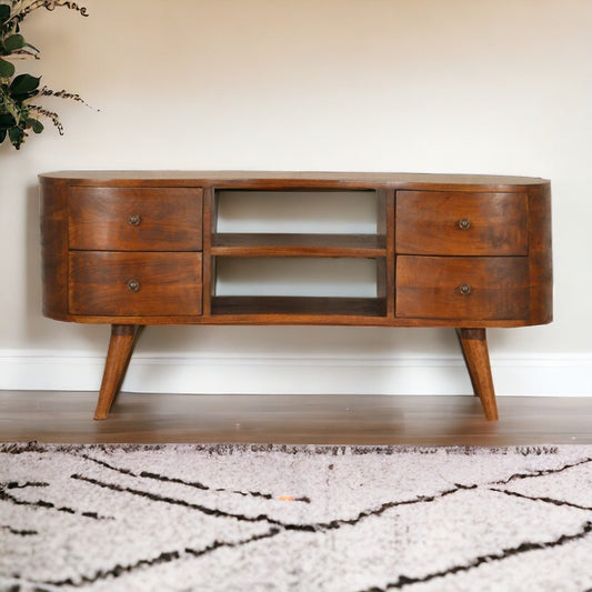 Chestnut Wave Entertainment Unit - The Sturdy Wood Company