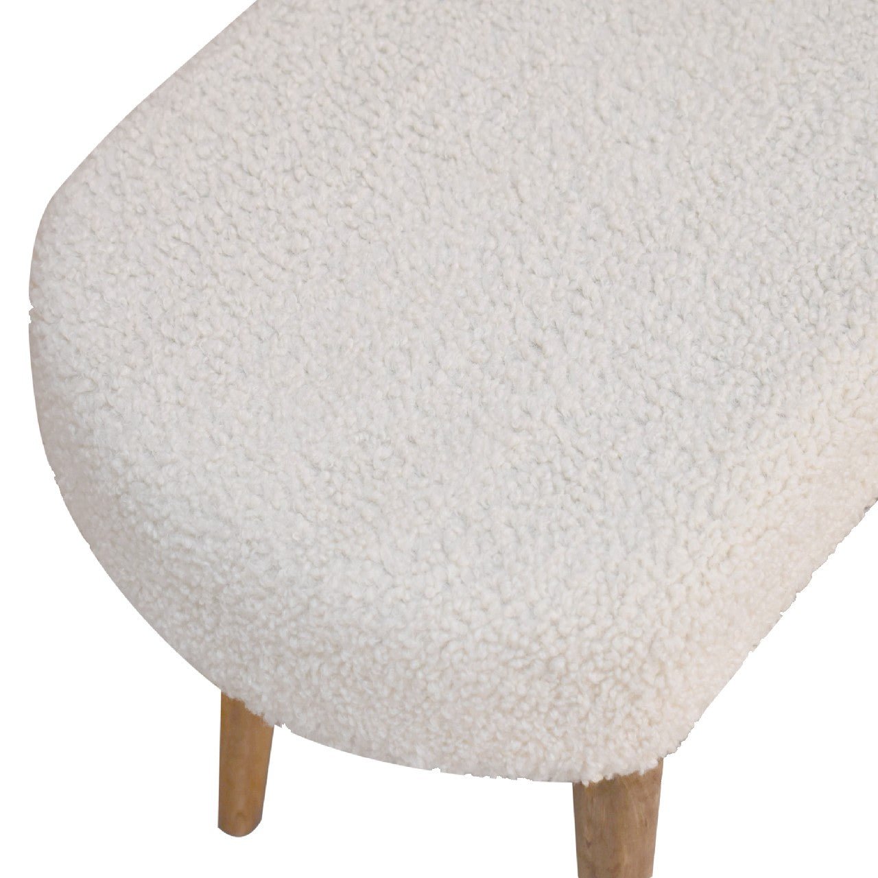 Cream Boucle Nordic Bench - The Sturdy Wood Company