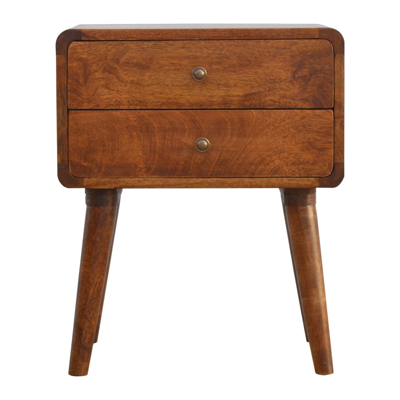 Curved Chestnut Bedside - The Sturdy Wood Company