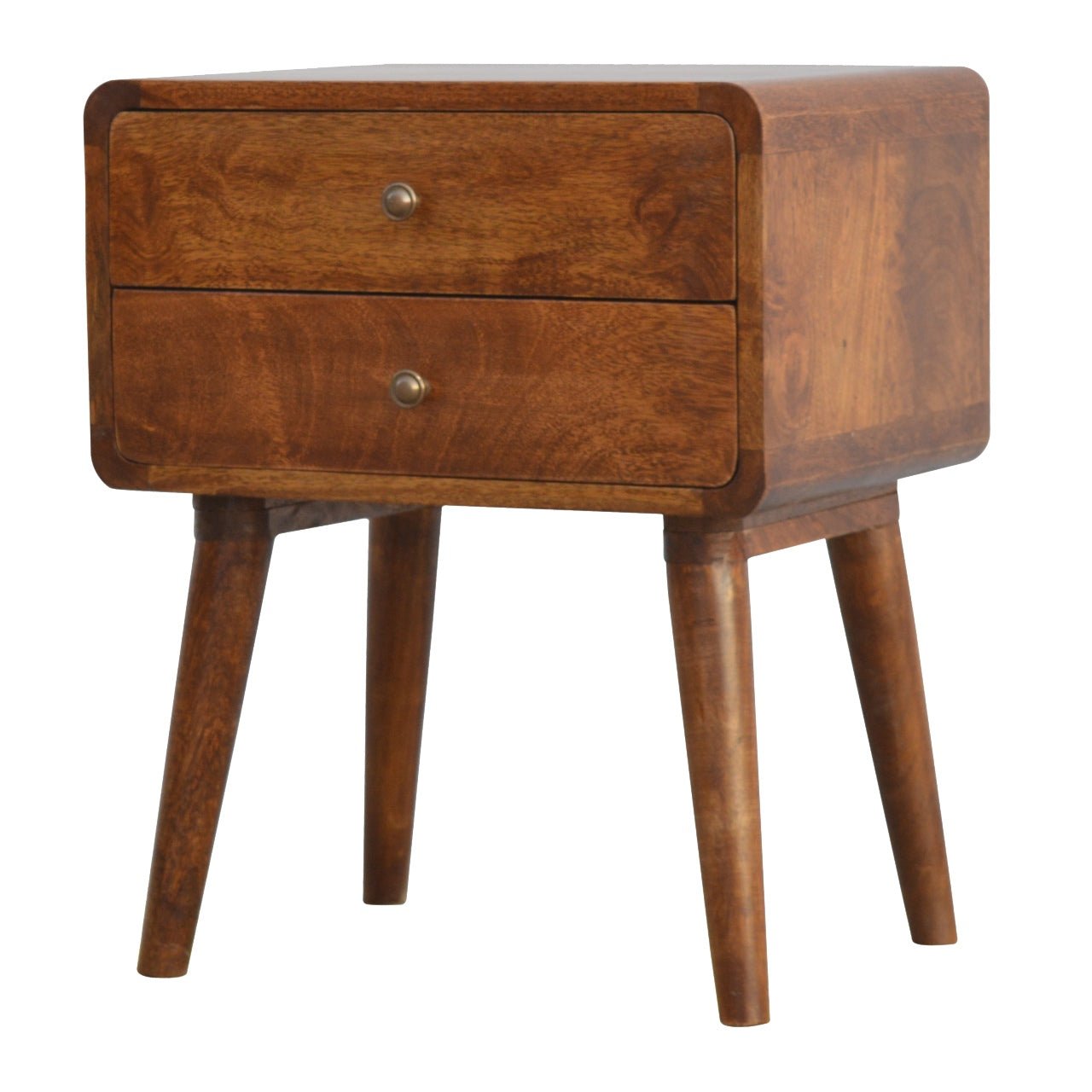 Curved Chestnut Bedside - The Sturdy Wood Company