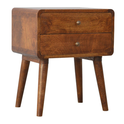 Curved Chestnut Bedside - The Sturdy Wood Company