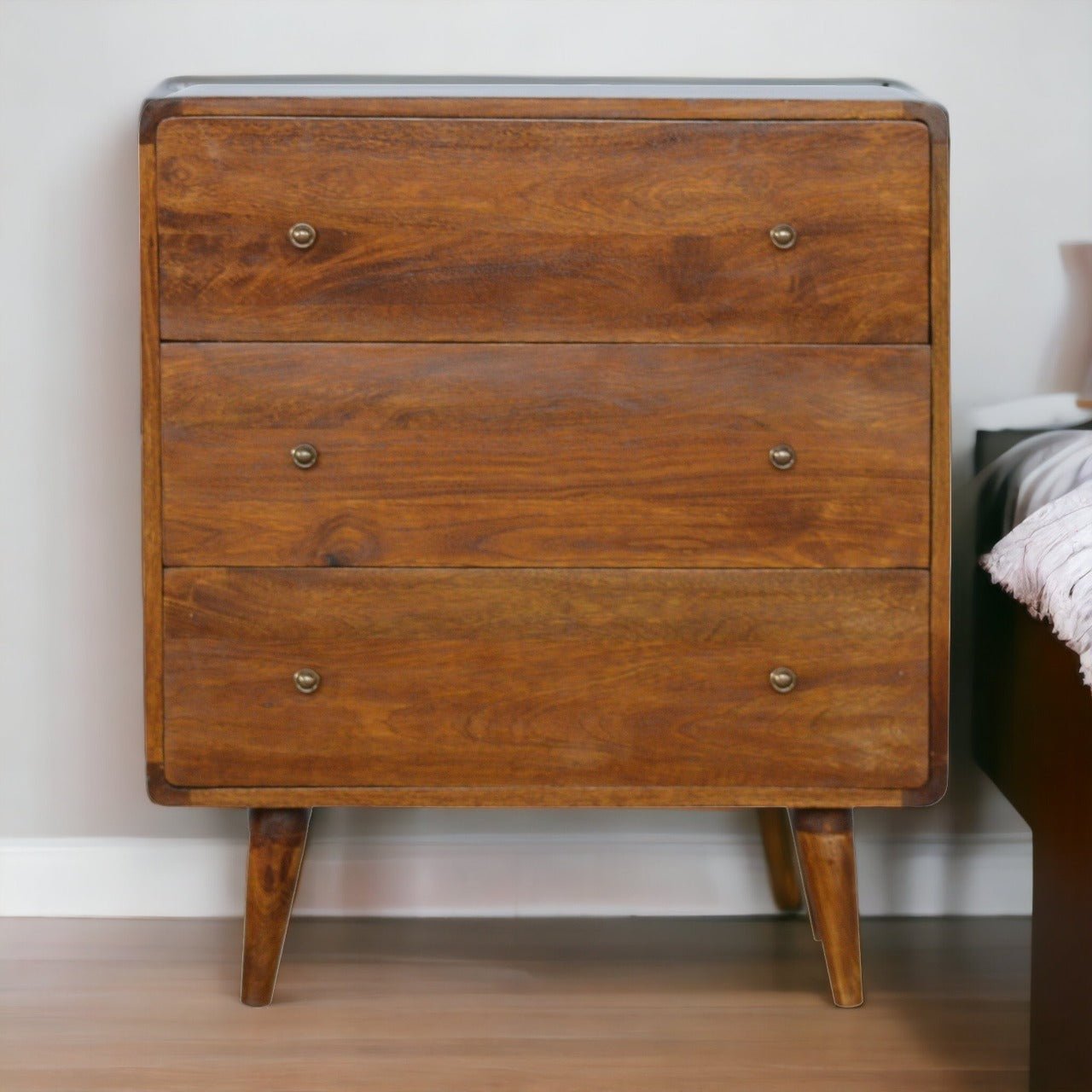 Curved Chestnut Chest - The Sturdy Wood Company