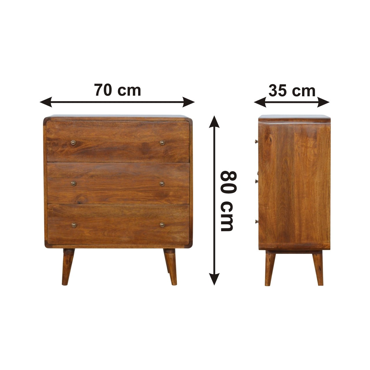 Curved Chestnut Chest - The Sturdy Wood Company