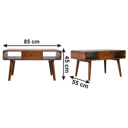 Curved Chestnut Coffee Table - The Sturdy Wood Company