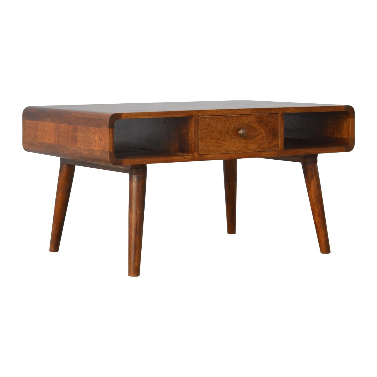 Curved Chestnut Coffee Table - The Sturdy Wood Company