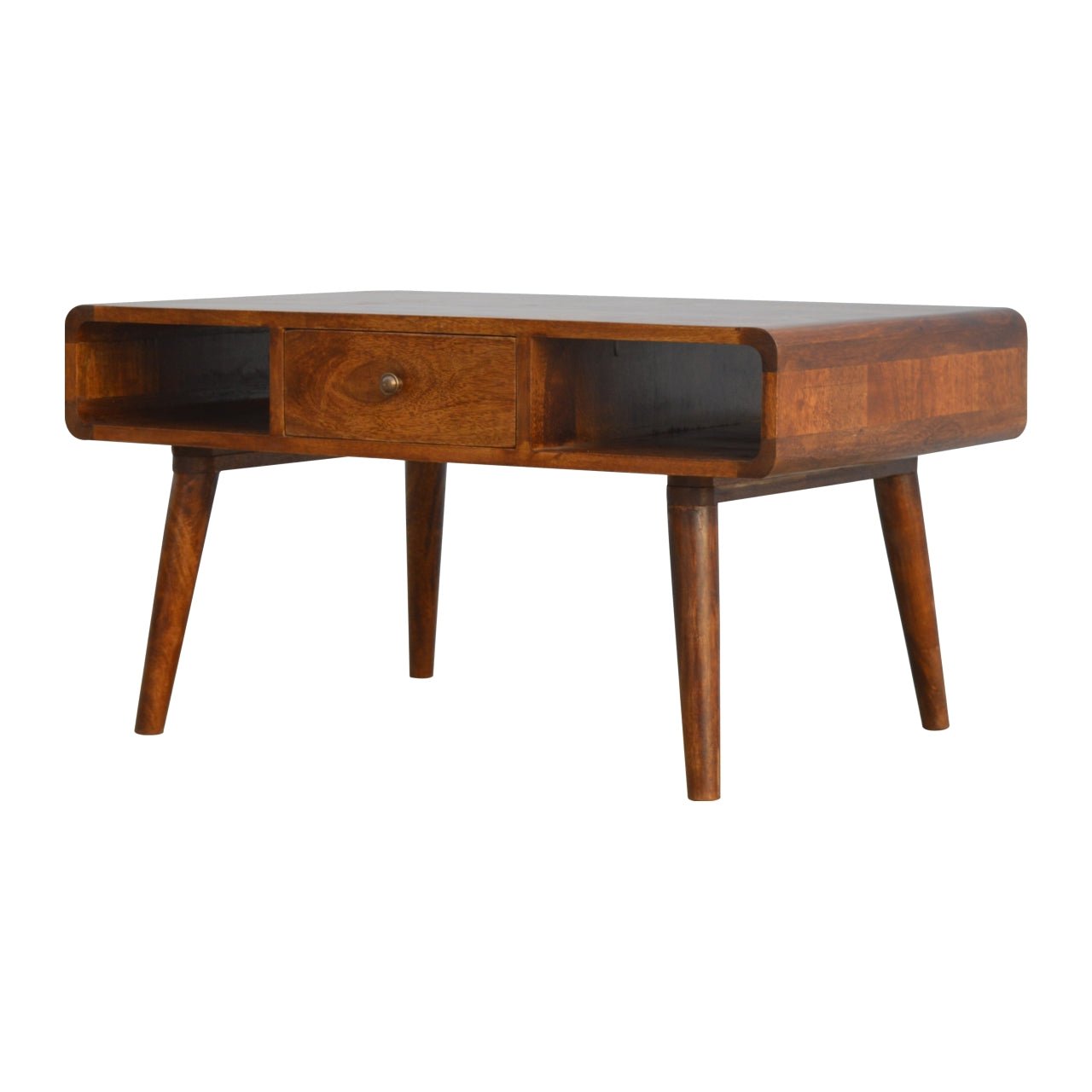 Curved Chestnut Coffee Table - The Sturdy Wood Company