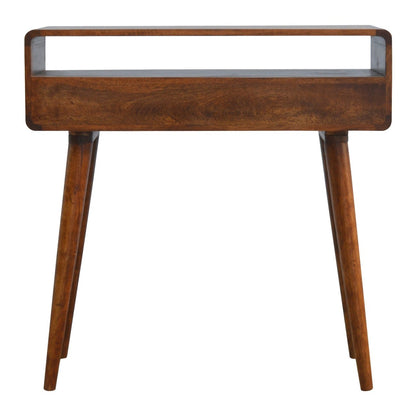 Curved Chestnut Console Table - The Sturdy Wood Company