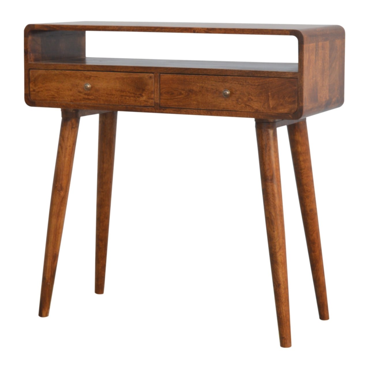 Curved Chestnut Console Table - The Sturdy Wood Company