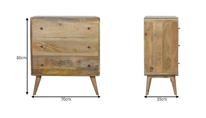 Curved Oak-ish Chest - The Sturdy Wood Company