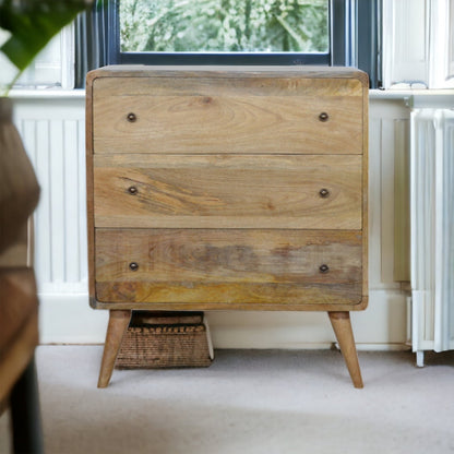 Curved Oak-ish Chest - The Sturdy Wood Company