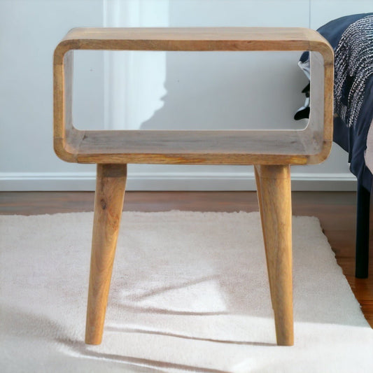 Curved Open Bedside - The Sturdy Wood Company