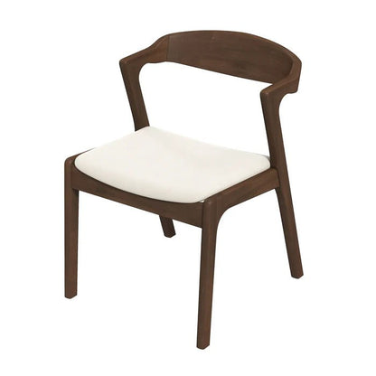 Dakota Solid Wood Cream Velvet Dining Chair (Set Of 2) - The Sturdy Wood Company