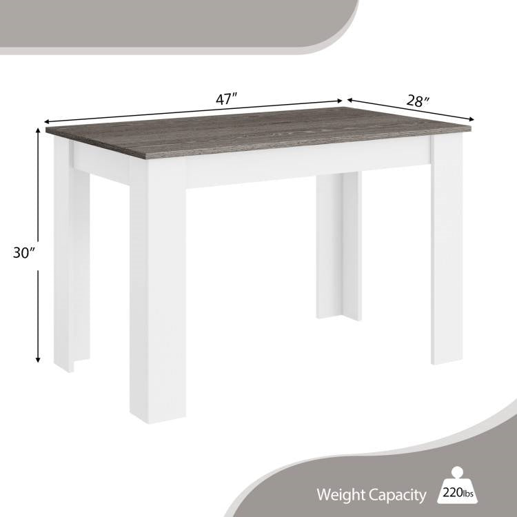 Dark Grey Wood Top 47-inch Kitchen Dining Table - The Sturdy Wood Company