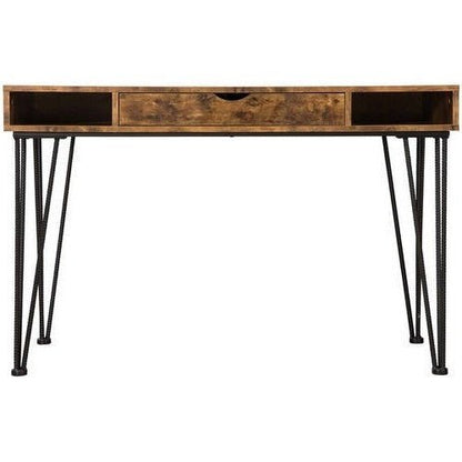 Farmhouse Rustic Home Office 1 Drawer Writing Desk - The Sturdy Wood Company