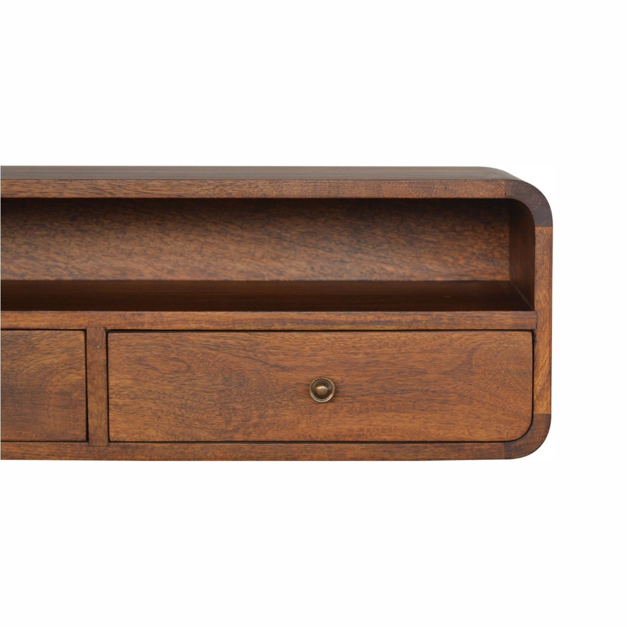 Floating Chestnut Open Console - The Sturdy Wood Company