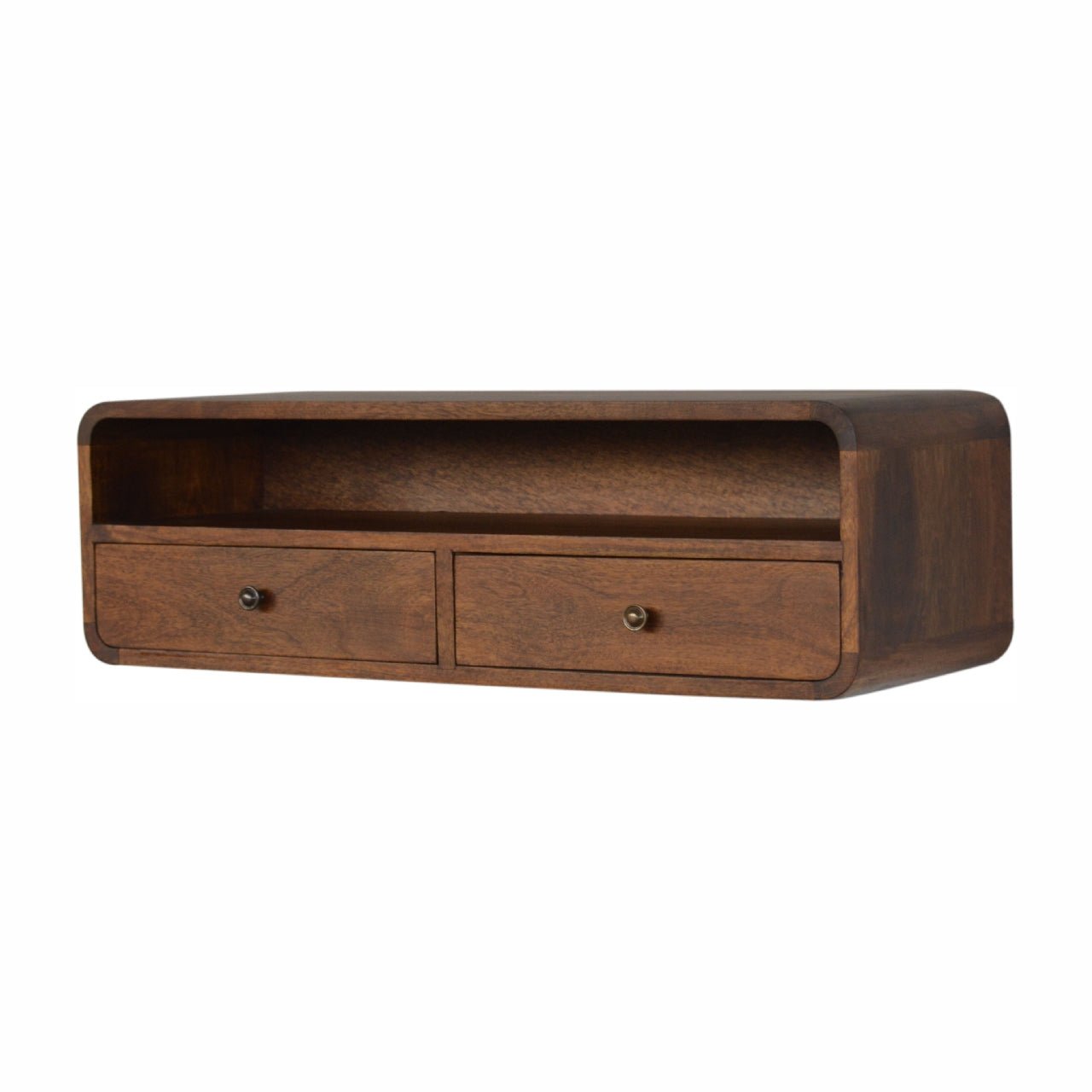 Floating Chestnut Open Console - The Sturdy Wood Company