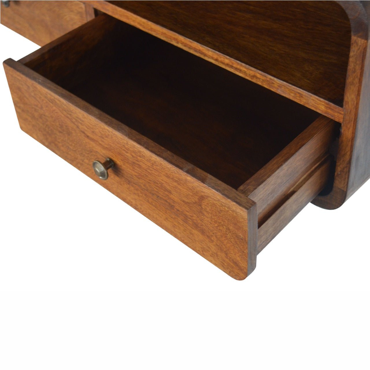 Floating Chestnut Open Console - The Sturdy Wood Company