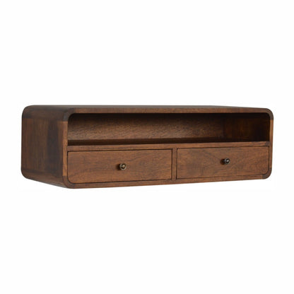 Floating Chestnut Open Console - The Sturdy Wood Company