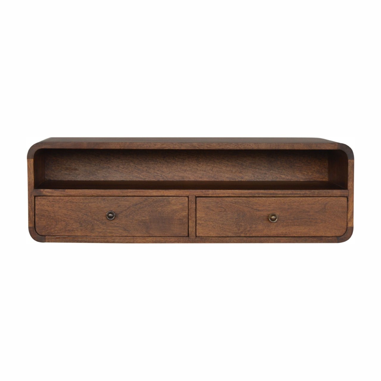 Floating Chestnut Open Console - The Sturdy Wood Company