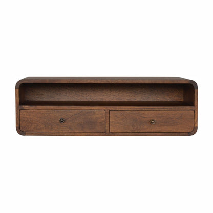 Floating Chestnut Open Console - The Sturdy Wood Company