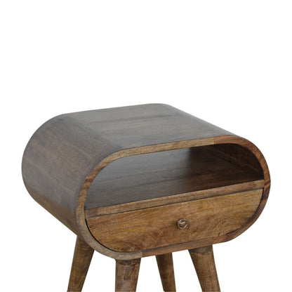 Grey Washed Circular Bedside - The Sturdy Wood Company