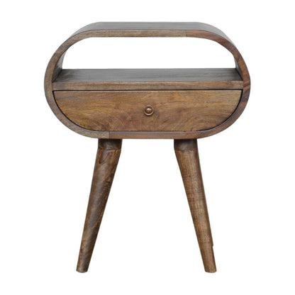 Grey Washed Circular Bedside - The Sturdy Wood Company