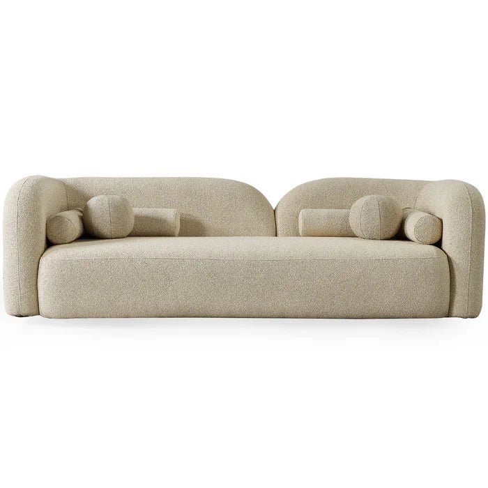 Heather Japandi Style Boucle Sofa - The Sturdy Wood Company