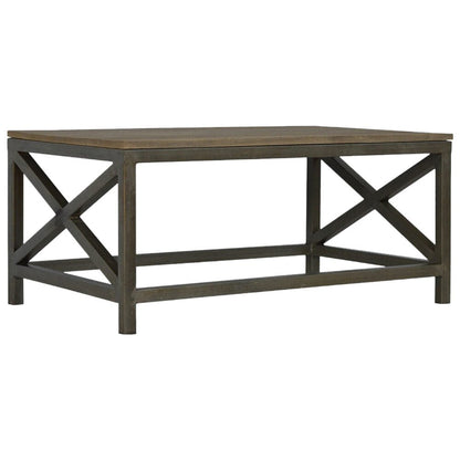 Industrial Cross Metal Coffee Table - The Sturdy Wood Company