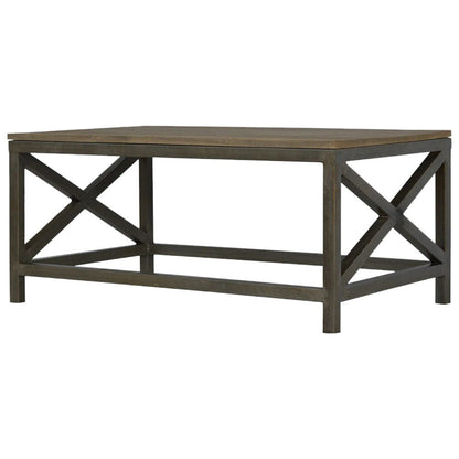 Industrial Cross Metal Coffee Table - The Sturdy Wood Company