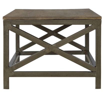 Industrial Cross Metal Coffee Table - The Sturdy Wood Company