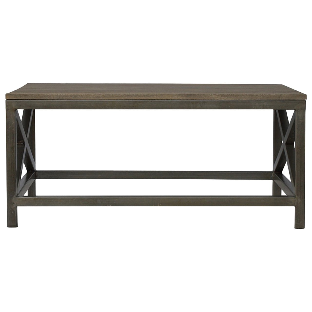 Industrial Cross Metal Coffee Table - The Sturdy Wood Company