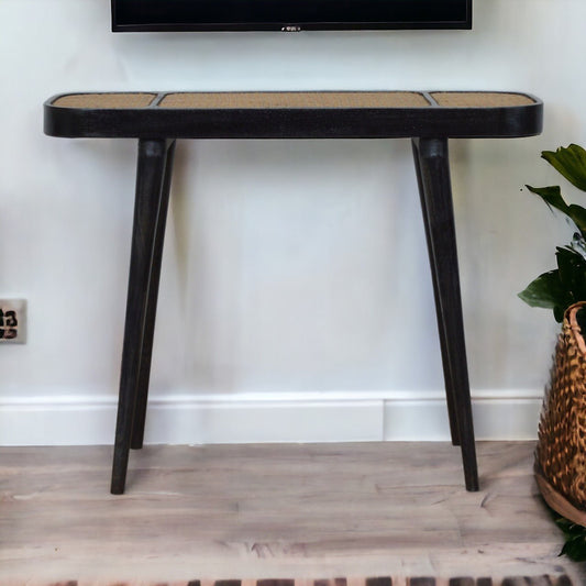 Larissa Carbon Black Console Table - The Sturdy Wood Company