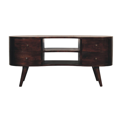 Light Walnut Wave Entertainment Unit - The Sturdy Wood Company