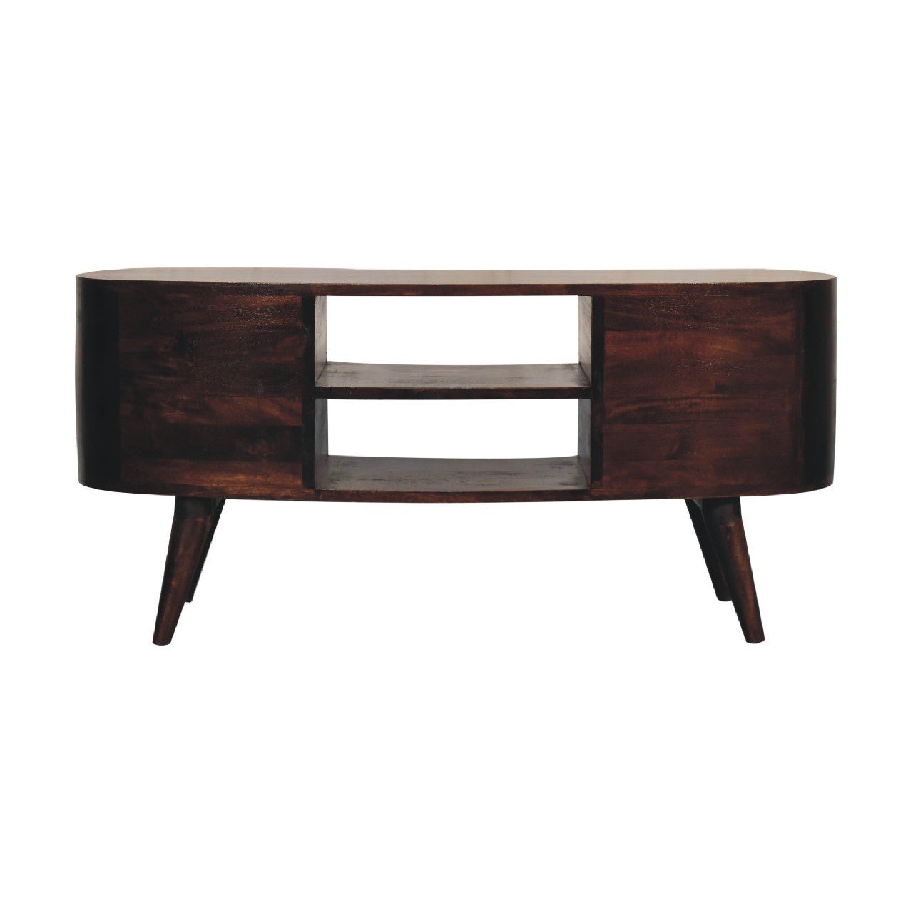 Light Walnut Wave Entertainment Unit - The Sturdy Wood Company