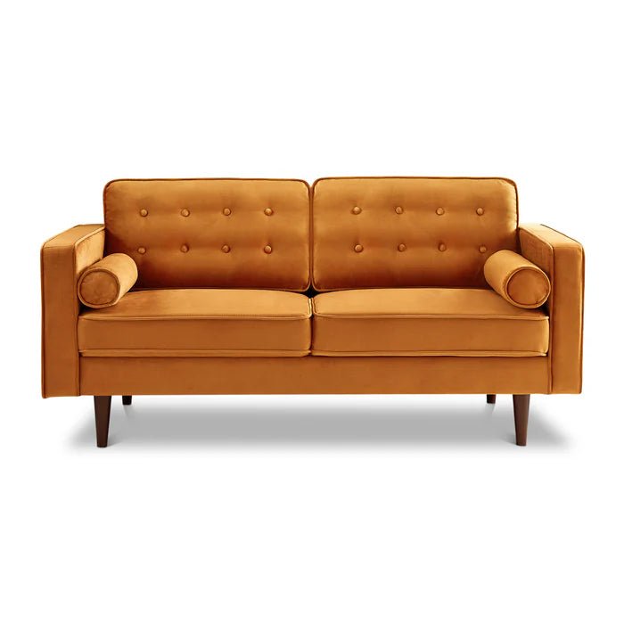 Lily Mid - Century Modern Orange Sofa - The Sturdy Wood Company