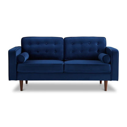 Lily Mid Century Modern Velvet Sofa Blue - The Sturdy Wood Company