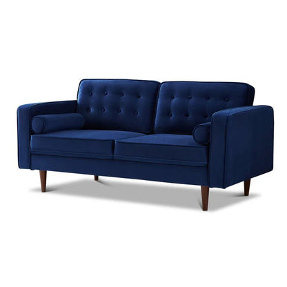 Lily Mid Century Modern Velvet Sofa Blue - The Sturdy Wood Company