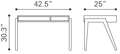 Linea Desk Walnut - The Sturdy Wood Company