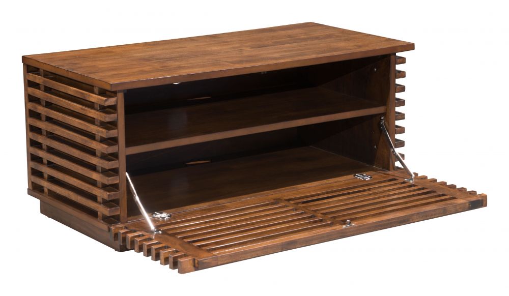 Linea Narrow Entertainment Stand Walnut - The Sturdy Wood Company