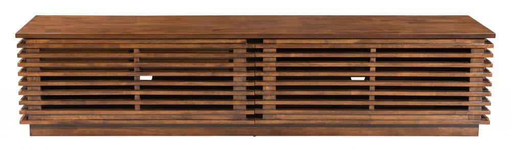 Linea Wide Entertainment Stand Walnut - The Sturdy Wood Company